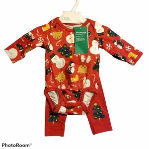 H&M Holiday Baby Outfit + NWT + 1-2MO + 2-4MO + Pants + Hat